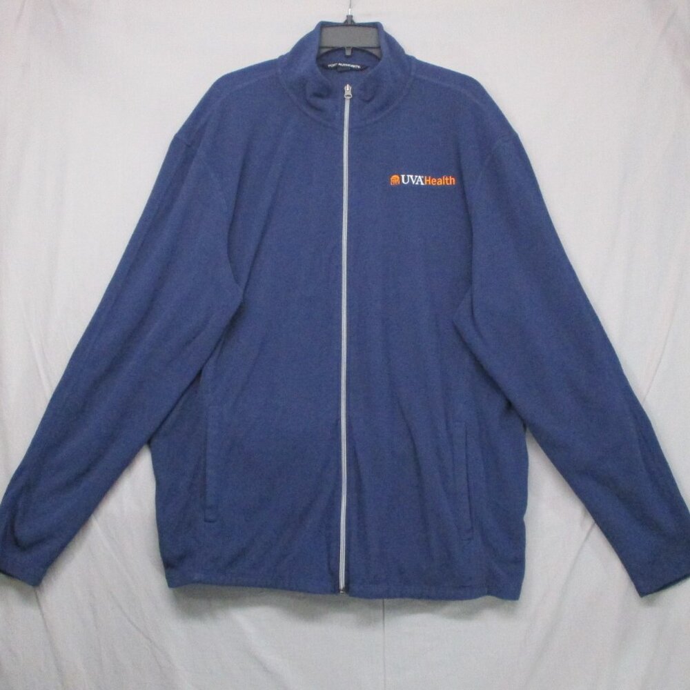 Port Authority UVA Full Zip‎ Fleece Sweater Blue Men Size | 2XL